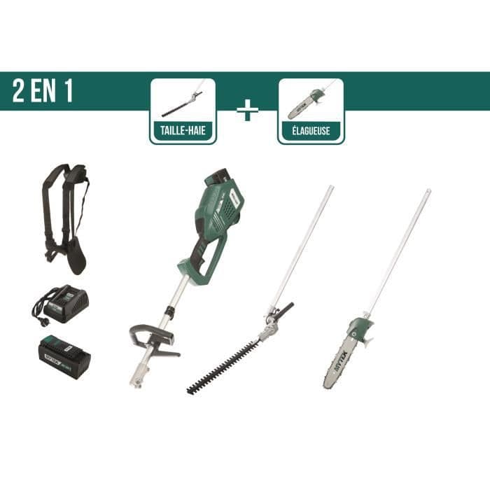 MYTEK Trådløs 2 i 1 multifunktionsværktøj - 40 V - Motorsav, hedge trimmer