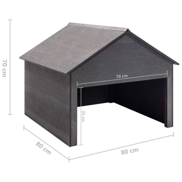 vidaXL Garasje for gressklipper grå 80x80x70 cm WPC
