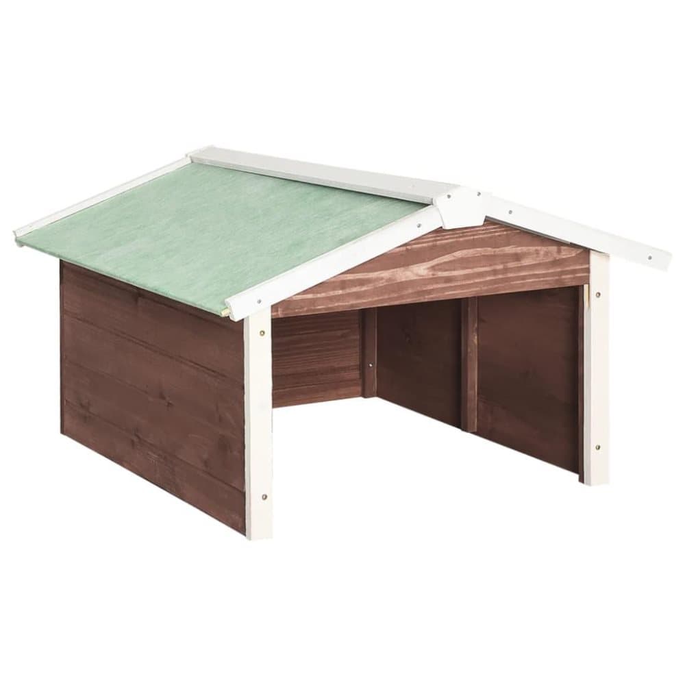 vidaXL Garage för robotgräsklippare 72x87x50 cm mocca och vit granträ