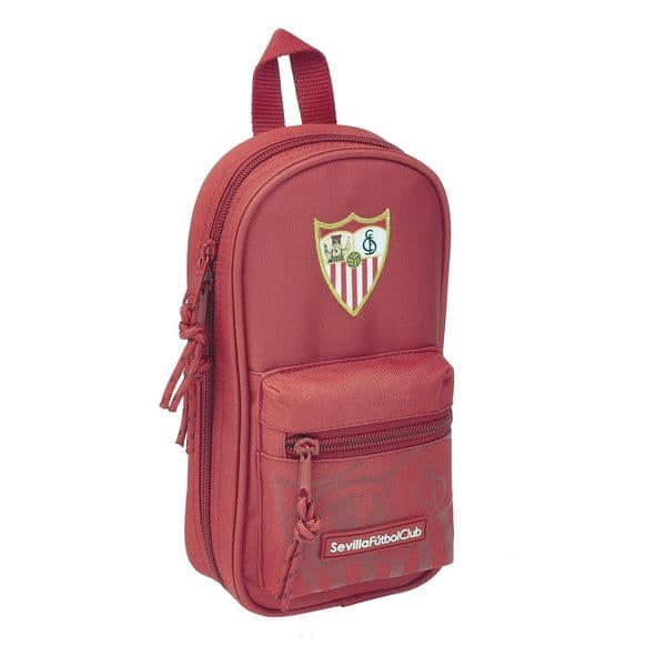 Ryggsekk pennal Sevilla Fútbol Club SAF411956747 Rød 12 x 23 x 5 cm (33 Deler)