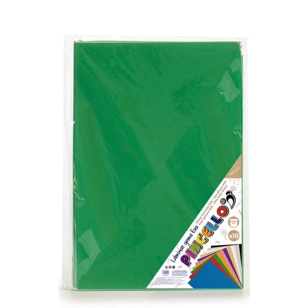 Papper Eva-gummi 10 Oliv (65 x 0,2 x 45 cm) (10 Delar)