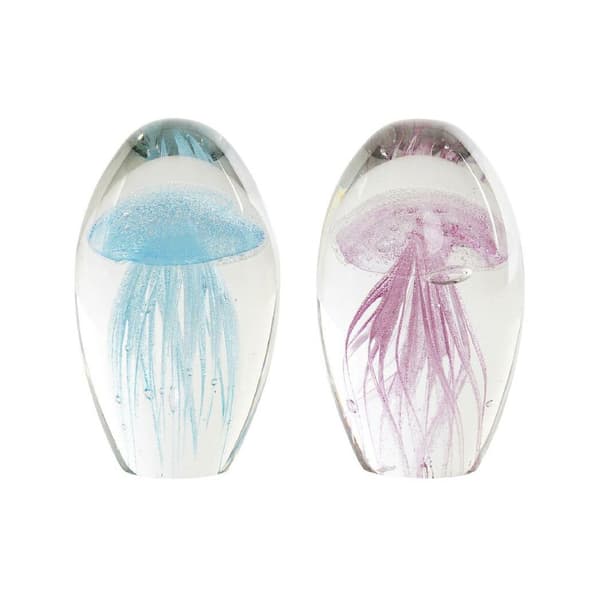 Papirvægt DKD Home Decor Krystal Blå Pink (2 pcs)
