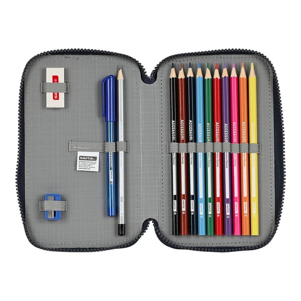 Dobbelt pennal F.C. Barcelona Corporativa Blå Rødbrun 12.5 x 19.5 x 4 cm (28 Deler)