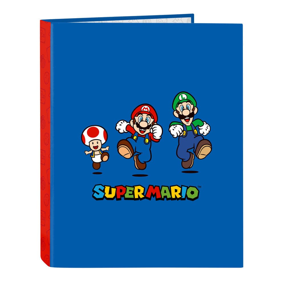 Ringpärm Super Mario Röd Blå A4 (26.5 x 33 x 4 cm)