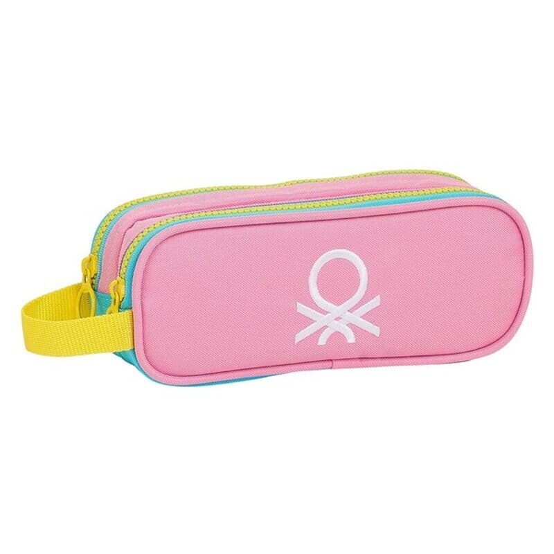 Bag Benetton Color Block Rosa Turkos Gul (21 x 8 x 6 cm)