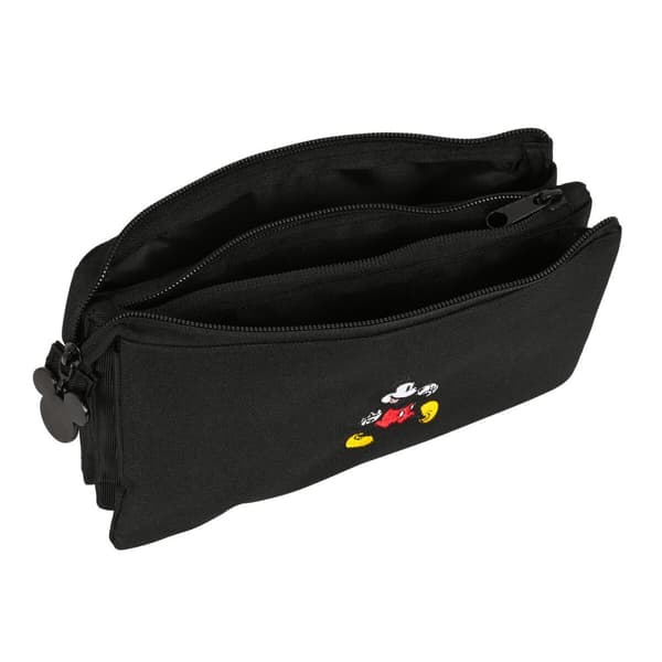 Trippelbag Mickey Mouse Clubhouse Premium Svart 22 x 12 x 3 cm