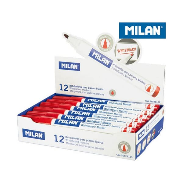 Markør Milan Tavle 12 enheter Rød PVC