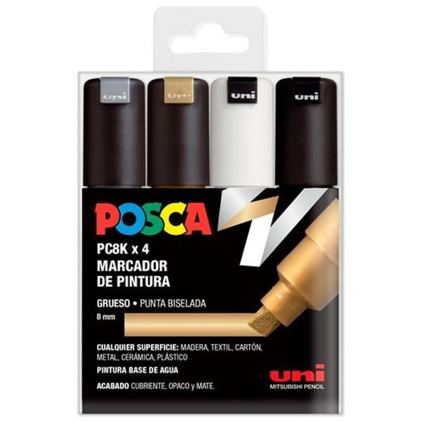 Sæt markører POSCA PC-5M GSWB Multifarvet 4 Dele