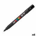 Miniatyrbillede 1 af 2: Markør POSCA PC-3M Sort (6 enheder)