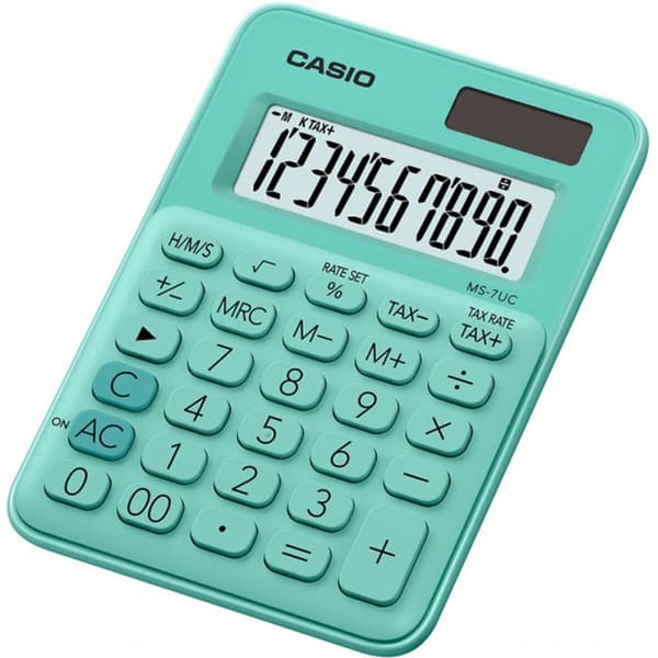 Lommeregner Casio MS-7UC-GN Grøn Plastik Grøn