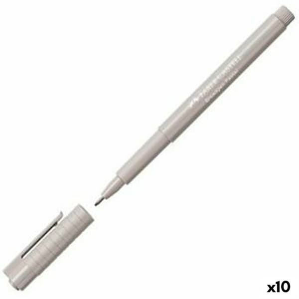Permanent markør Faber-Castell Broadpen Pastel Grå (10 enheter)