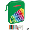 Miniatyrbillede 1 af 2: Dobbelt penalhus Alpino Grøn Multifarvet (32 Dele) (4 enheder)