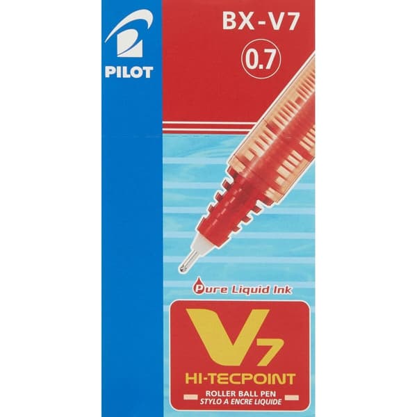 Flytende blekkpenn Pilot V7 Hi-Tecpoint Rød 0,5 mm (12 enheter)