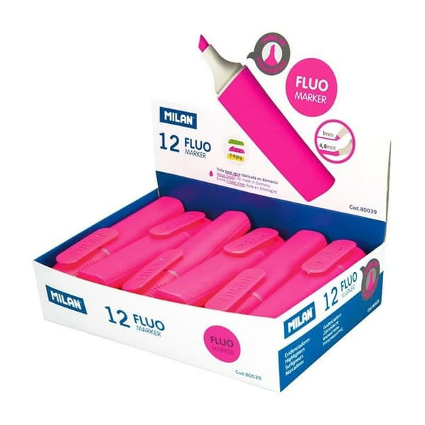 Fluorescerende markør sett Milan Rosa (12 enheter)