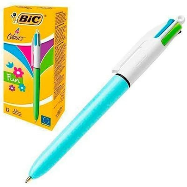 Pennset Bic Fun Blå Vit (12 Delar)