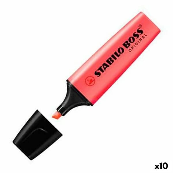Highlighter Stabilo Röd (10 antal)