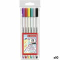 Miniatyrbild 1 av 2: Tuschpennor Stabilo Pen 68 Brush Multicolour (10 antal)