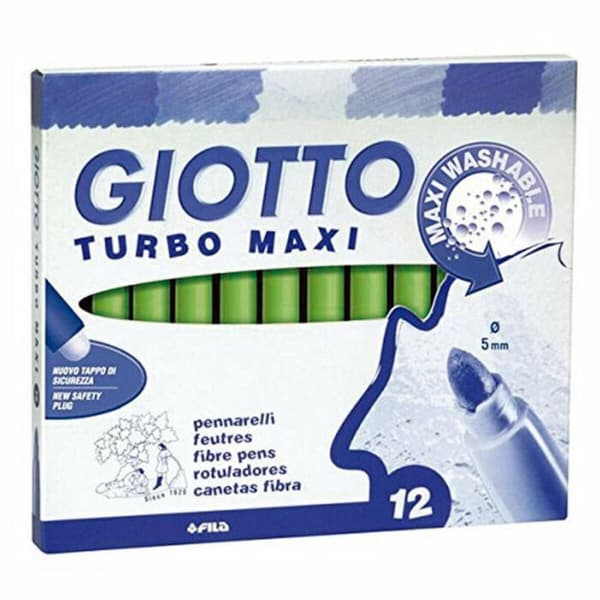 Sæt med Fiberpenne Giotto Turbo Maxi Lysegrøn (5 enheder)