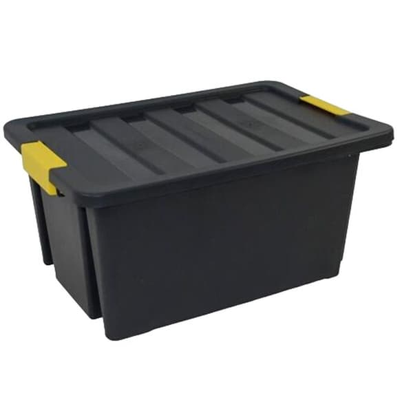 Oppbevaringsboks med Lokk Archivo 2000 Svart 43 x 63 x 30 cm 55 L