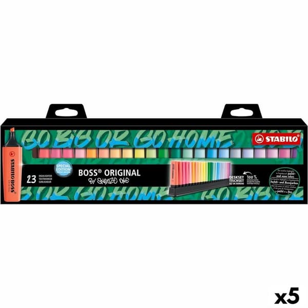 Fluorescerande markörsuppsättning Stabilo Boss Snooze Multicolour (5 antal)