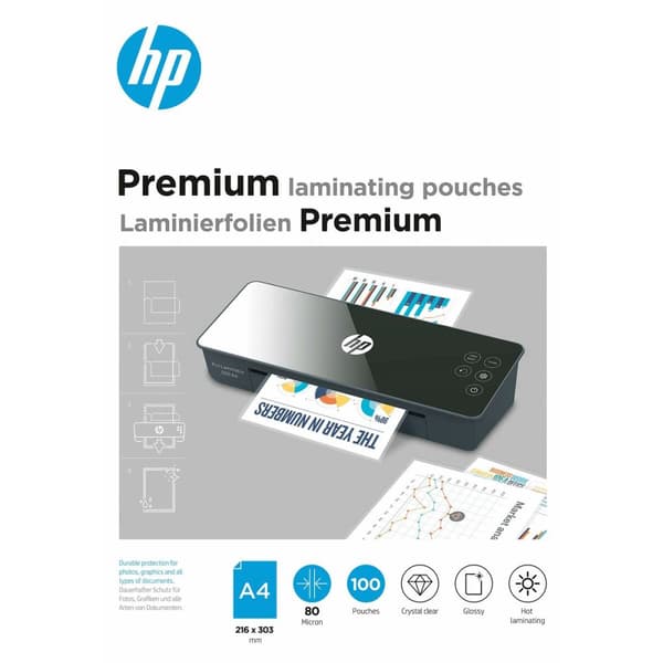 Laminerande ärmar HP HPF9123A4080100 A4 80 mic