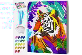 SPLAT PLANET Lermålning på duk 30x40cm - Tiger (777683)