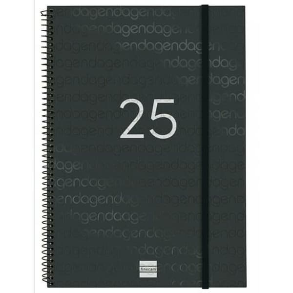 Dagbok Finocam YEAR Svart A4 21 x 29,7 cm 2025