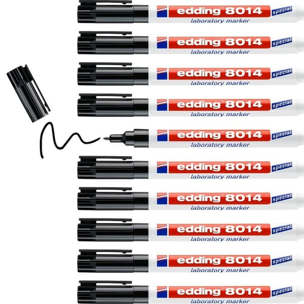 Permanent markörpenna Edding 8014 Svart (10 antal)
