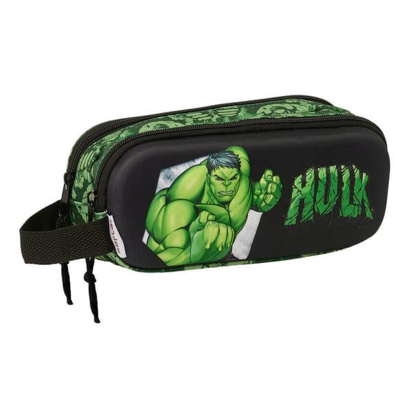 Dobbelt carry-all Hulk Sort Grøn 21 x 8 x 6 cm 3D