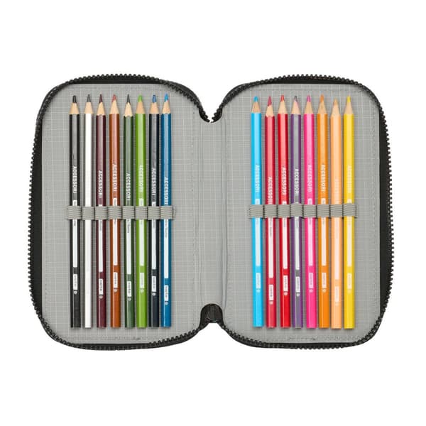 Kolmoiskynäkotelo Teenage Mutant Ninja Turtles Musta Harmaa 12,5 x 19,5 x 5,5 cm 36 Kappaletta