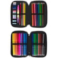 Miniatyrbilde 3 av 3: Dobbelt pennal Milan Sunset Svart Rosa 34 Deler 19,5 x 13 x 5 cm