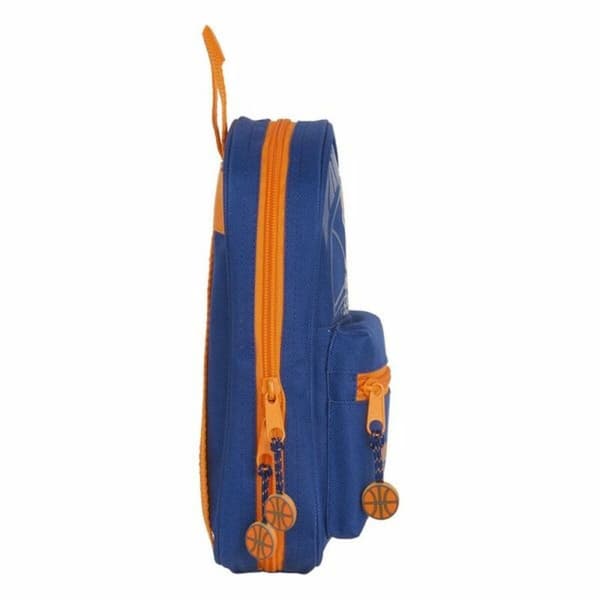 Ryggsekk pennal Valencia Basket Blå Oransje 12 x 23 x 5 cm 33 Deler
