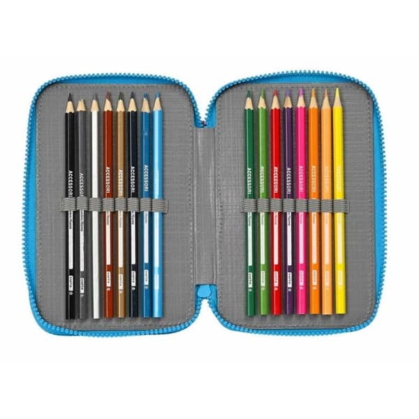 Tredobbelt Penalhus SuperThings Rescue Force Blå 12,5 x 19,5 x 5,5 cm