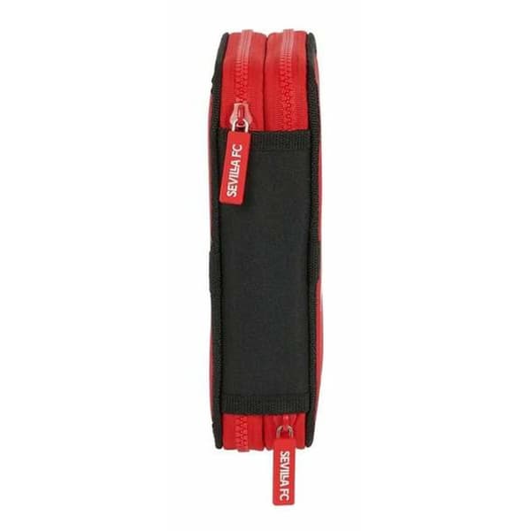 Dobbelt penalhus Sevilla Fútbol Club Sort Rød 12,5 x 19,5 x 4 cm