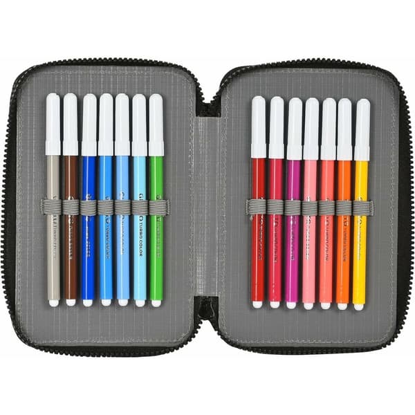 Dobbelt penalhus Real Betis Balompié Sort 12,5 x 19,5 x 4 cm