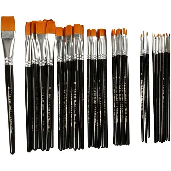 Gold Line Pensel - B: 2-24 mm - Platta - 84 mixade
