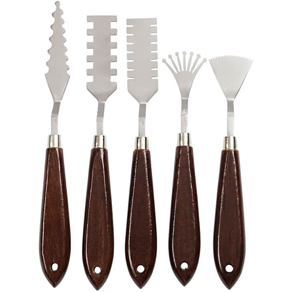 Spatelset - L: 17-21 cm - B: 2-3 cm - 5 mixade