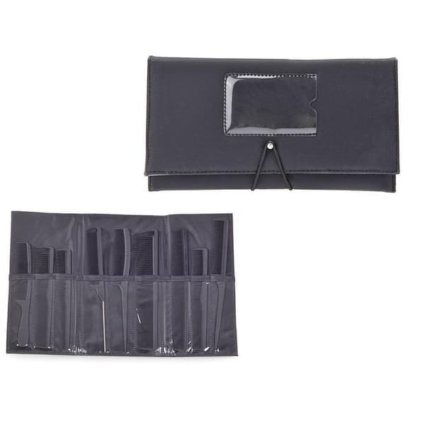 Frisörkammar Set / Hårkam Kit med Fodral - (9 delar)