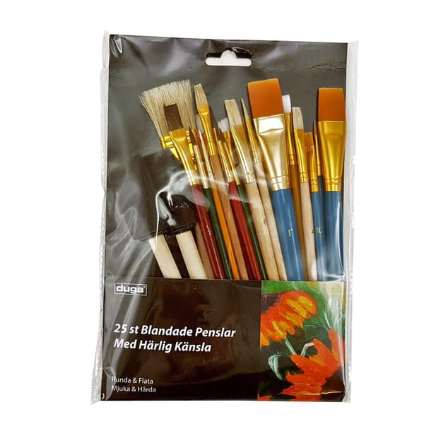 Penselset Artist / Blandade Målarpensel - 25-pack