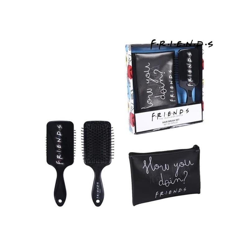 Gift Set Friends Toilet Bag Hairstyle Black (2 pcs)