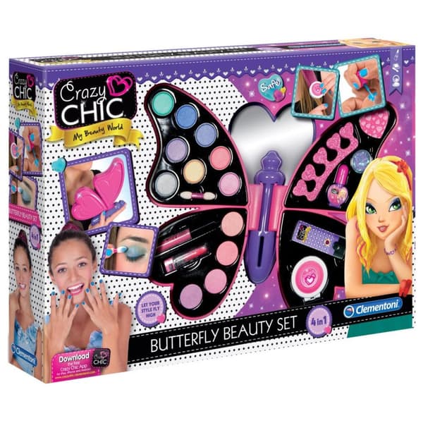 Clementoni Crazy Chic Butterfly Beauty Set Makeup Case
