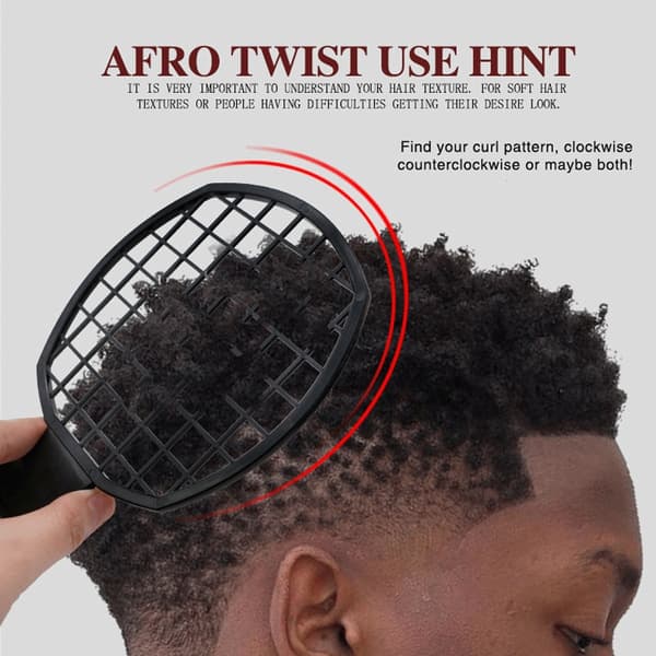 Afro Hair Pick Comb, Fist Brede tenner Afro Twist Comb Sort