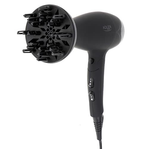 Adler | Hårtørrer | AD 2267 | 2100 W | Antal temperaturindstillinger 3 | Diffusermundstykke | Sort