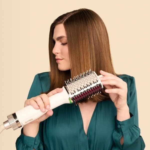 Shark Styling Brush Shark SmoothStyle Hot Brush and Straightening Comb Vit Silver