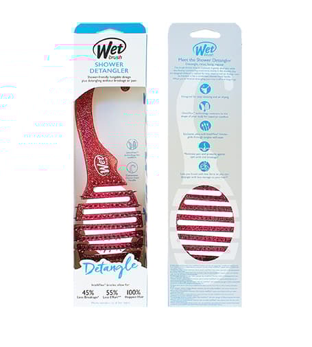 Wet Brush Shower Detangler Pink Glitter hair brush