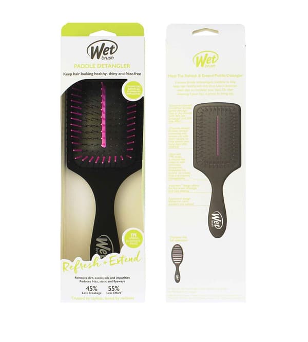 Wet Brush Refresh + Extend Paddle Detangler hair brush Black