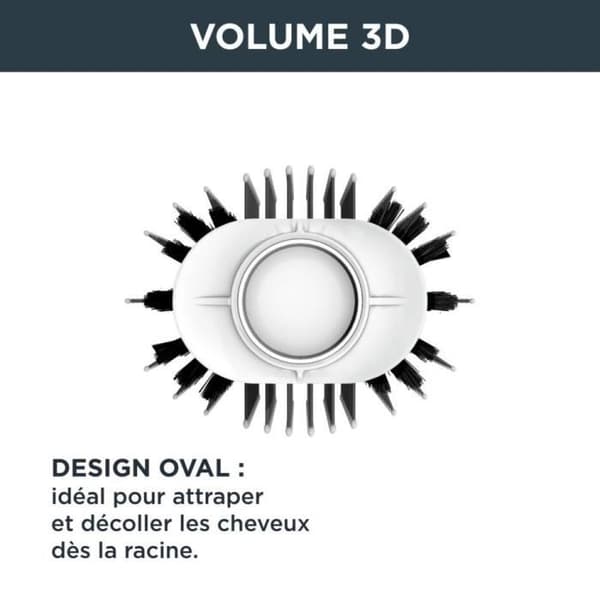 ROWENTA CF6130F0 Volumizer Uppvärmd borste - Ökar naturlig hårvolym - XL Oval borste