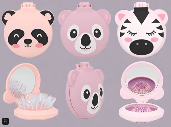 TOPModel Folding Hairbrush With Mirror