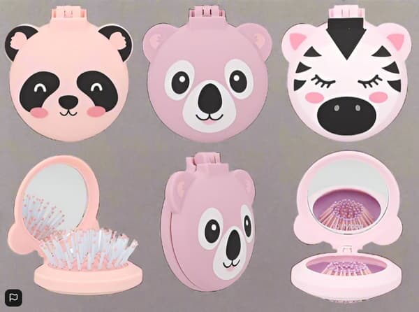 TOPModel Folding Hairbrush With Mirror