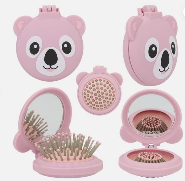 TOPModel Folding Hairbrush With Mirror